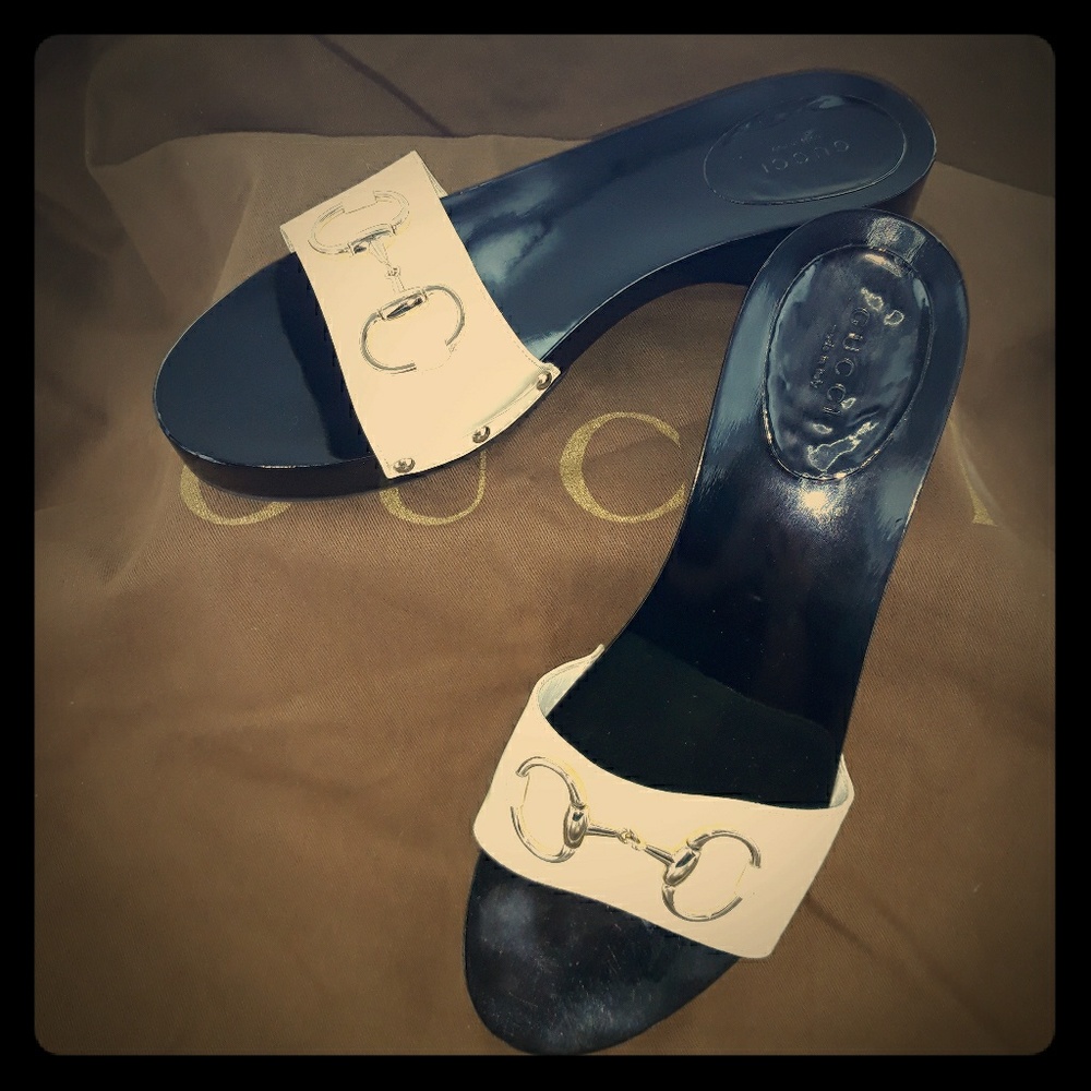 GUCCI Vintage Horsebit Patent & Laquered Clogs